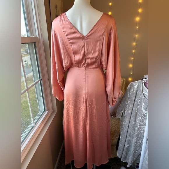 ASTR Midi Long Sleeve Coral Dress - Picture 10 of 12